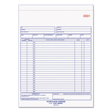Rediform® Purchase Order Book, Three-part Carbonless, 8.5 X 11, 1-page, 50 Forms freeshipping - TVN Wholesale
